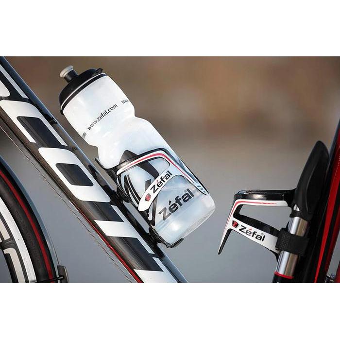 Tempat Botol Minum Sepeda - Zefal Pulse Carbon Bottle Cage - White/Red