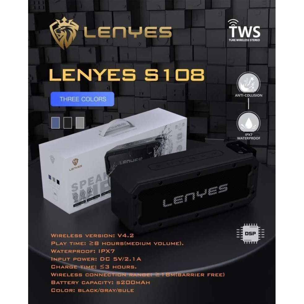 Speaker Bluetooth Lenyes TWS S108 Waterproof