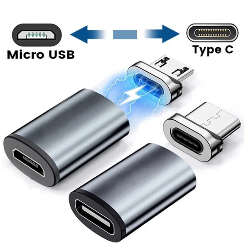 20W Magnetic Cable OTG Adapter Micro USB to Type C Charger Data Connector for Samsung Xiaomi TypeC