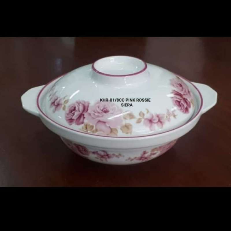 mangkok sop/mangkok SAPO tahu motif rose pink