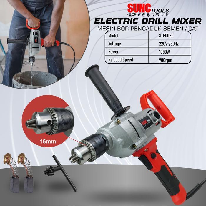 Mesin Bor Mixer Electric Drill Mixer 16mm SUNC TOOLS