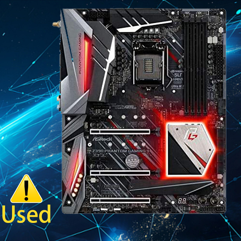 Used ASRock Z390 Phantom Gaming 9 Computer Motherboard LGA 1151 DDR4 Z390 Desktop Mainboard Used Cor