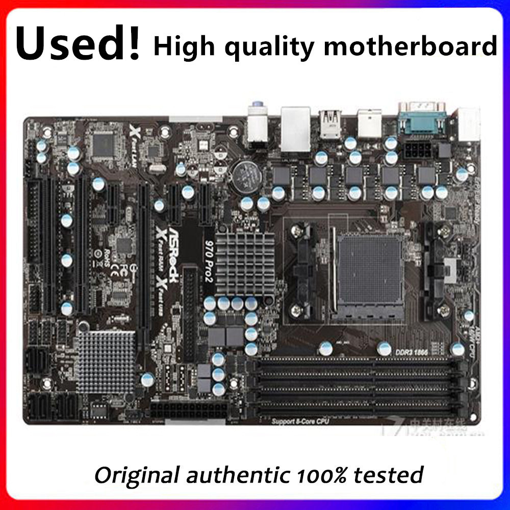 AM3+ AM3b For ASRock 970 Pro2 Motherboard Socket AM3 DDR3 For AMD 970 Original Desktop Mainboard SAT