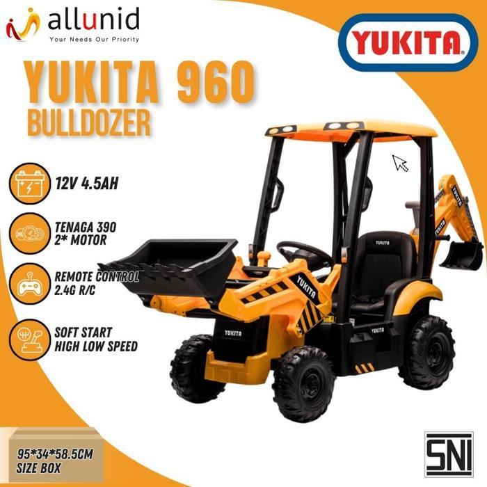 Mainan Anak Truk Garpu Mobil Aki Yukita 960 Forklift BULDOZER 12V Control Remote