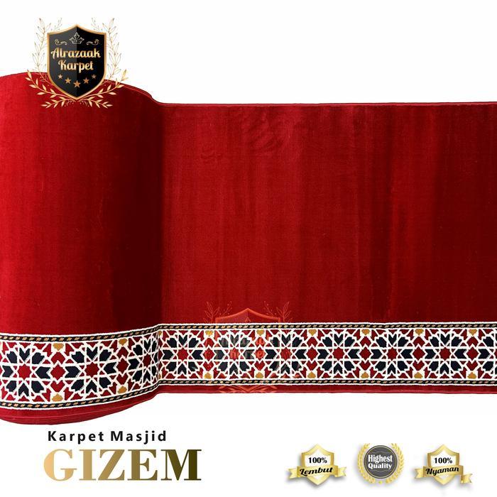difv- Karpet/Sajadah Masjid Mushola Gizem Meteran Tebal Murah Polos 10Mm