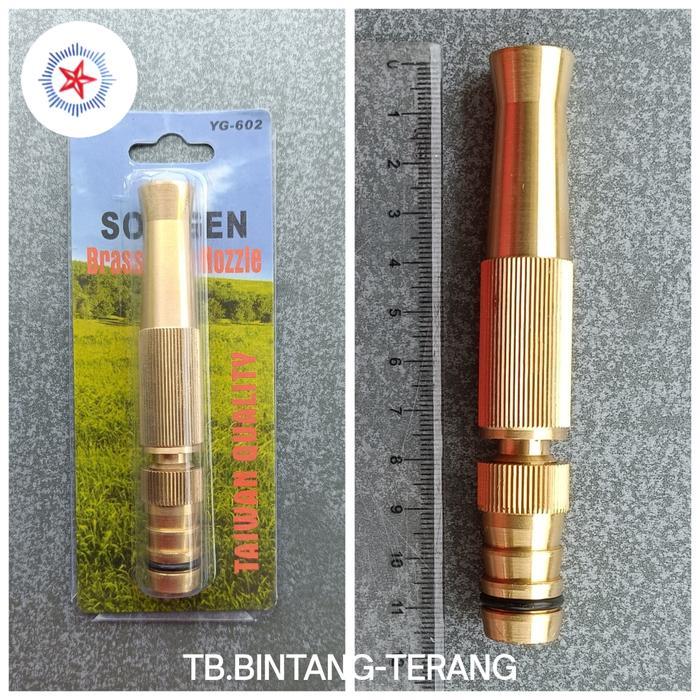 Semprotan Air Kuningan Lurus Soligen Brass Hose Nozzle