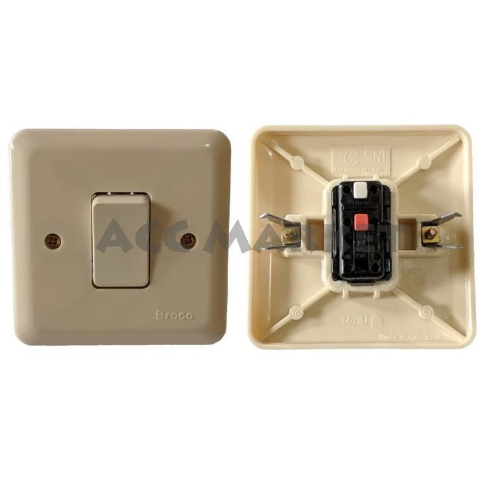 Broco IB Saklar Lampu Listrik Engkel Tunggal Tembok Tanam Rumah