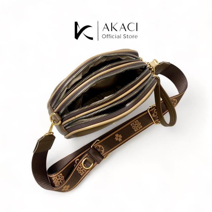 veluna- Akaci Store Marvel Tas Selempang Bahu 09-8256 Bahan Ms Halus 3 Ruang Tas Wanita Kekinian