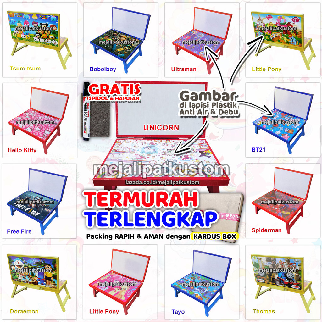 alat tulis anak lengkap 1set/papan tulis anak dan meja belajar/paket hemat meja belajar dan papan tu