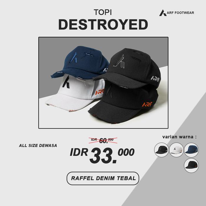 SIAPKIRIM ARF Destroyed Topi Sobek Cap Baseb Pria Wanita Keren Dewasa Casual Cowok Cewek Anak READY