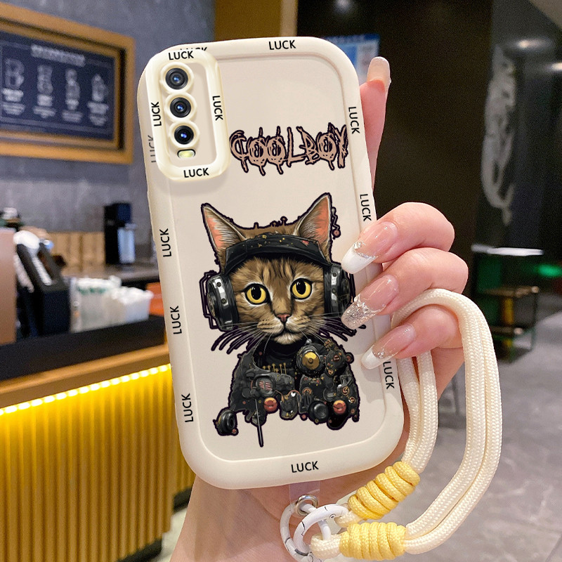 Casing Hp untuk VIVO Y20 Y20i Y20s Y20A Y20G Y12A Y12S Y11s Case Casing Kucing Pertarungan pola Kesi