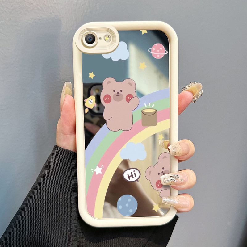 Casing Hp OPPO A39 A57 A57T A83 Case HP Casing pola Kartun Pelangi Kartun Kasing cermin Cesing Silik
