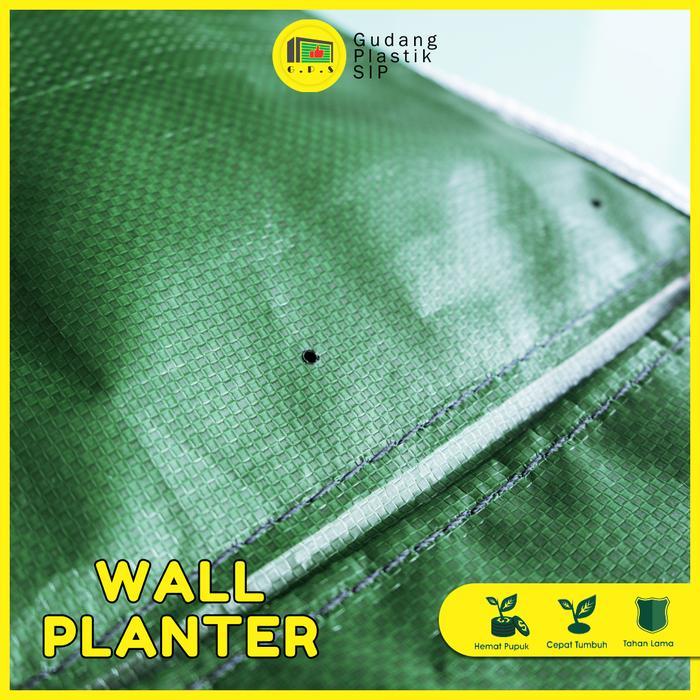 zj6d- Wall Planter Bag 10 Kantong / Pot Dinding - Hijau / (Horizontal)