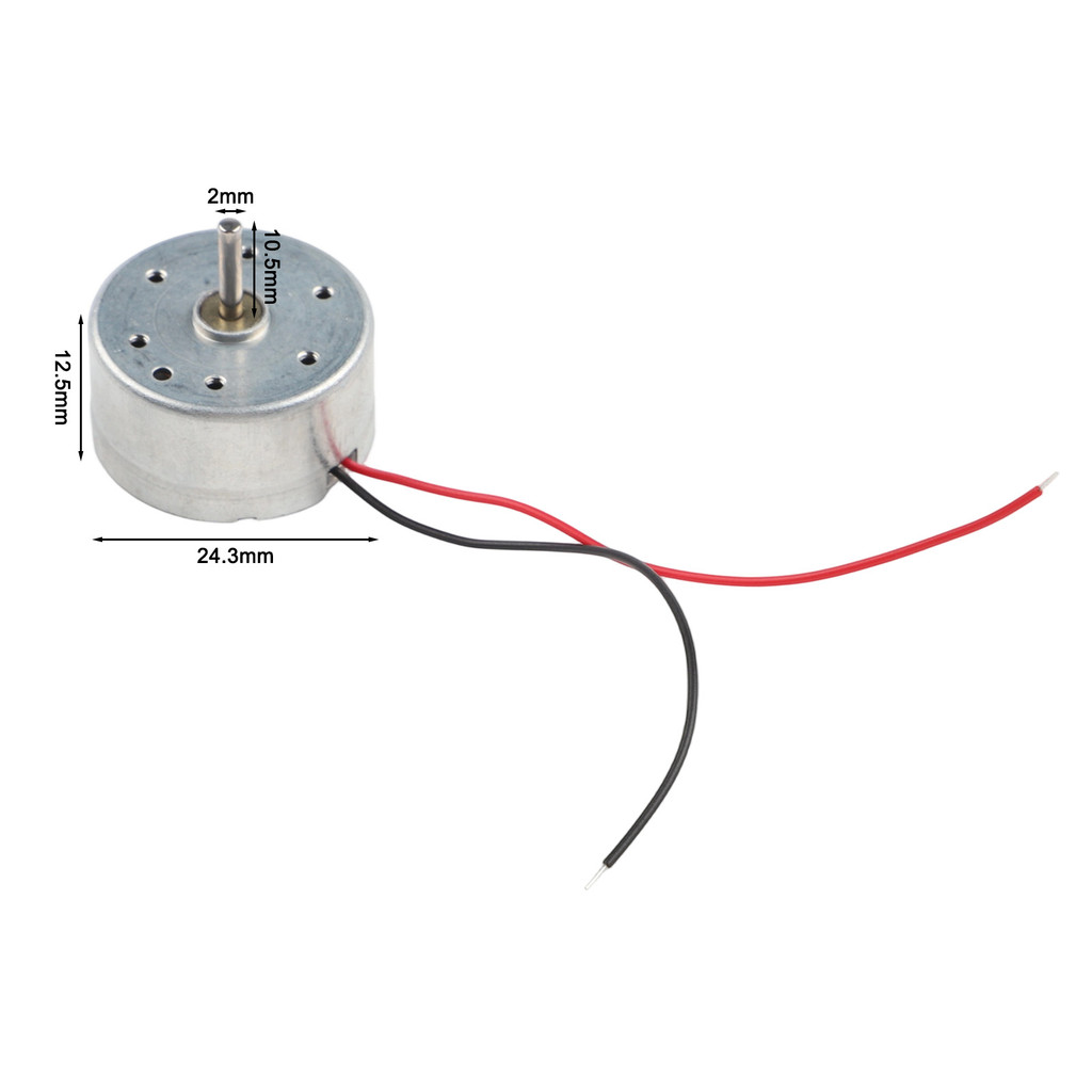 Mini 24Mm Round Electric Motor 2Mm Shaft Solar Power Motor Rf-300Ca Rc-300 10300Rpm For Electronic