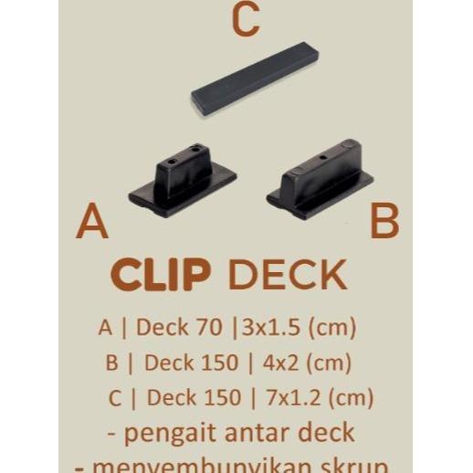 Plastic Clip decking wpc hpc kayu ulin kayu jati klip plastik pengait