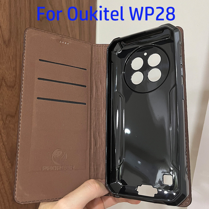 Genuine Leather Skin Flip Wallet Book Phone Case Cover On For Oukitel WP 21 22 23 26 27 28 Ultra WP2