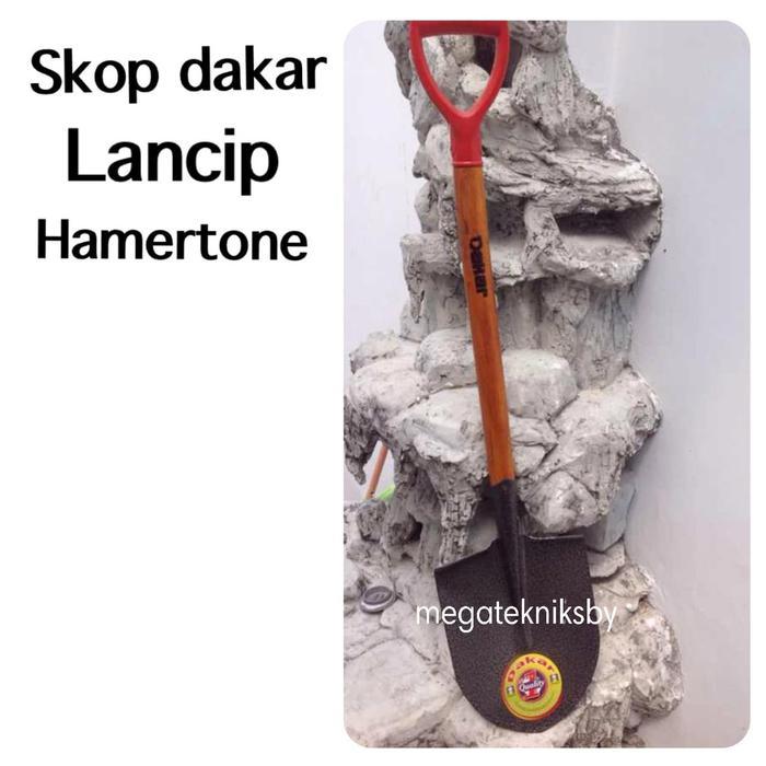 Skop Pasir Dakar Gagang Kayu - Sekop Lancip & Papak Hamertone
