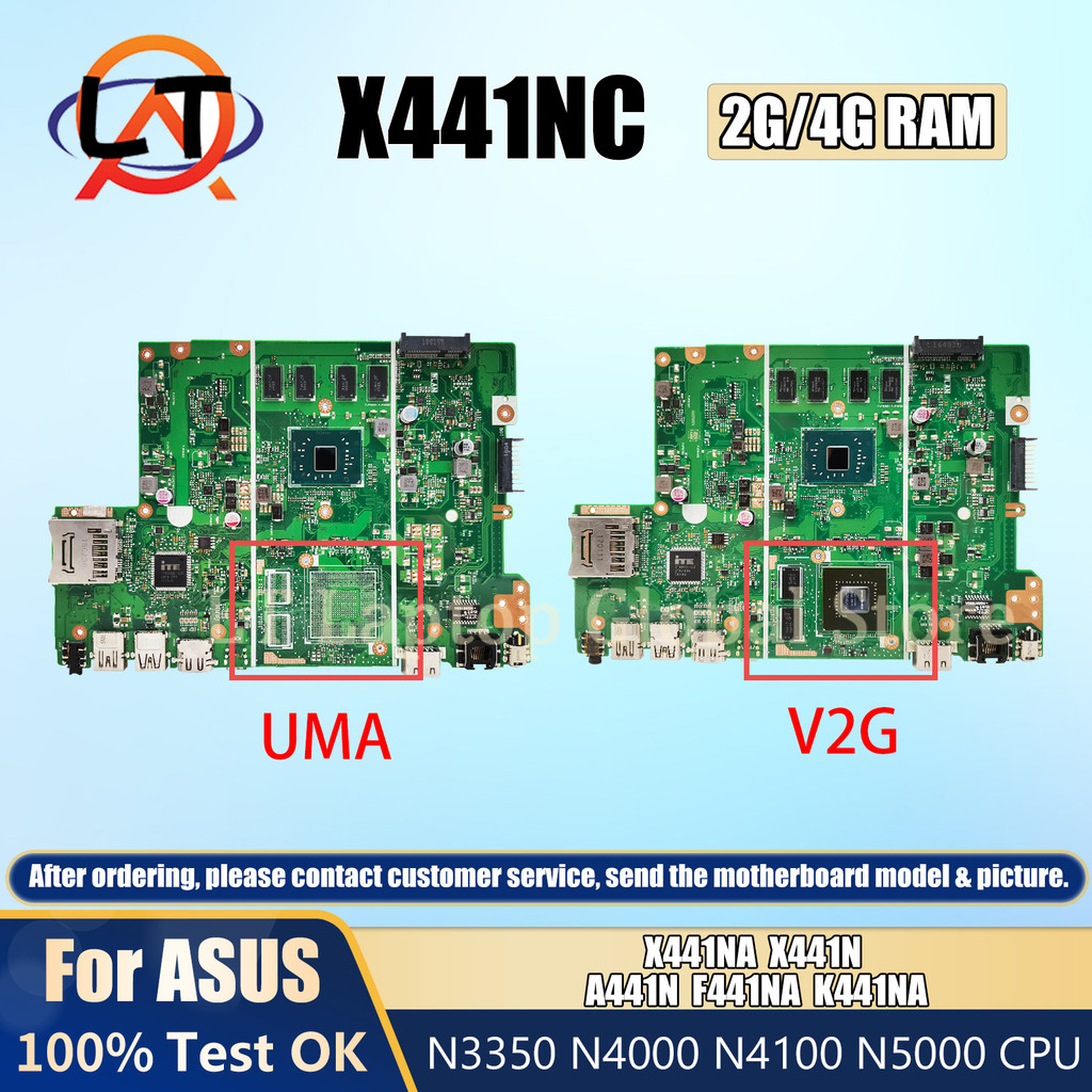 X441NC Mainboard For Asus X441NA X441N A441N K441NA F441NA Laptop Motherboard N4200 N3350 N3450 CPU 