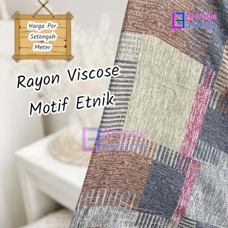 Kain Rayon Viscose Motif Etnik