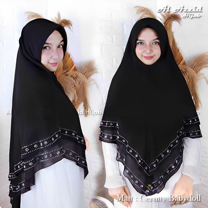 HIJAB 2 LAYER PREMIUM 2 SISI PAYET MUTIARA JUMBO ANZANI / DOUBLE LAYER KHIMAR HIJAB MOTIF PAYET MUTE