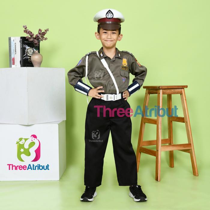 Baju Polisi Anak Kostum Seragam Polisi Anak Polantas Paket Lengkap