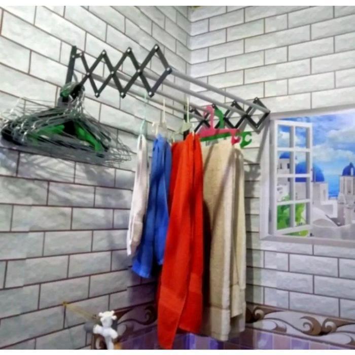 doni- Jemuran Tempel Dinding Serbaguna Jemuran Tempel Tembok Bahan Kokoh Kuat Bukan Kaleng