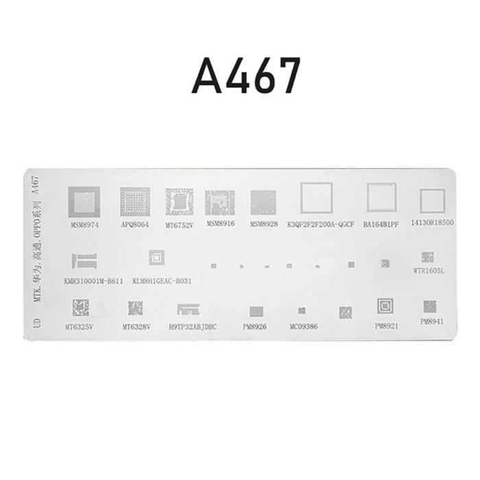 PLAT CETAKAN IC CPU UNIVERSAL BGA STENCIL AMAOE A467 A482 A5 55 MODELS SET 4 PCS MTK MSM CPU RAM PM