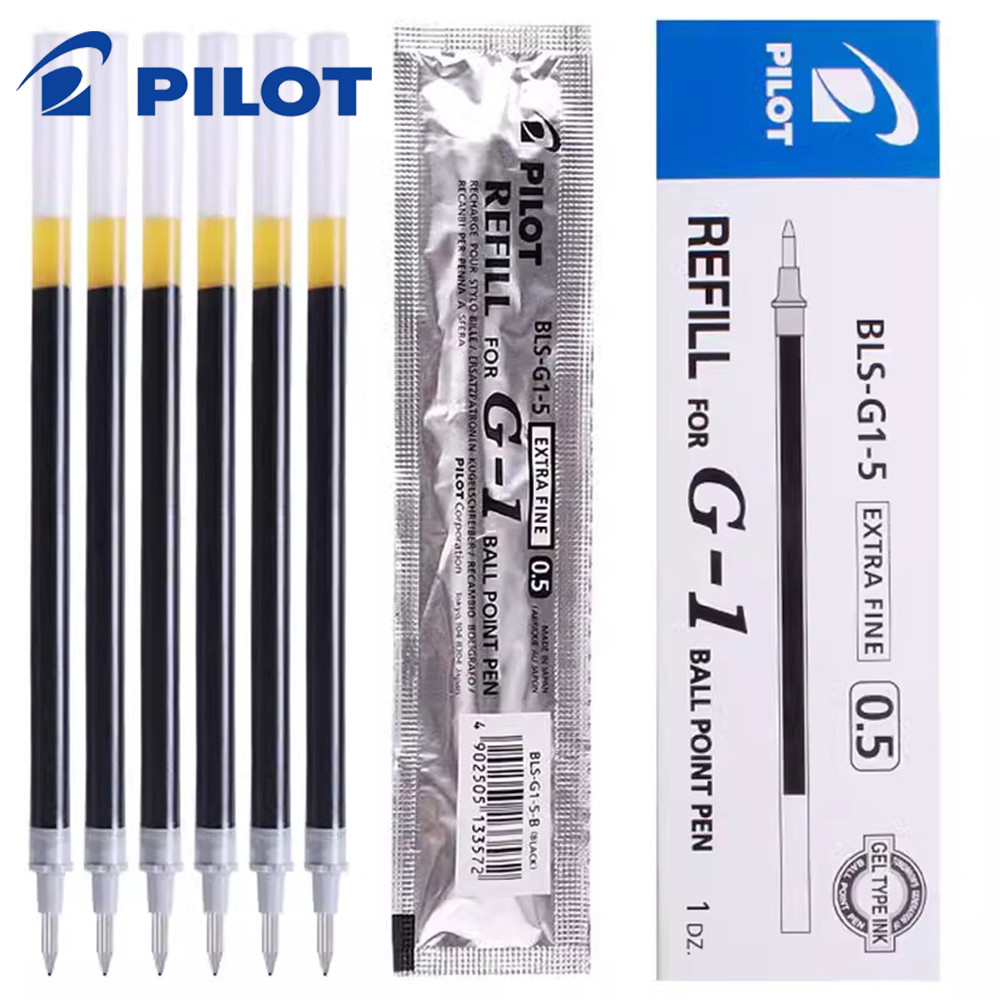 12Pcs Japan PILOT Gel Pen Core Replacement BLS-G1-5 Is Suitable for BL-G1-5T/BL-G3-5 High-capacity O