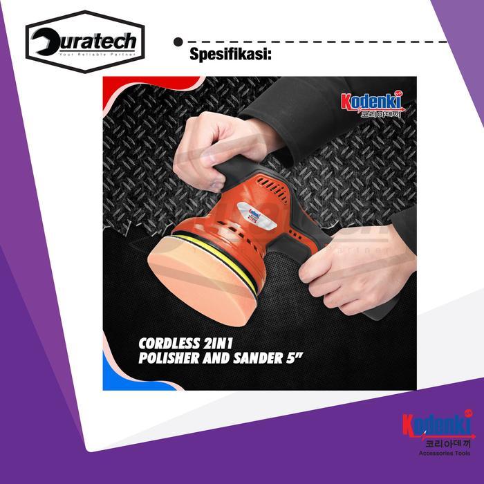 Promo Mesin Poles Cordless Polisher Baterai 5" Dual Action Alat Sander 12V Terlariss 