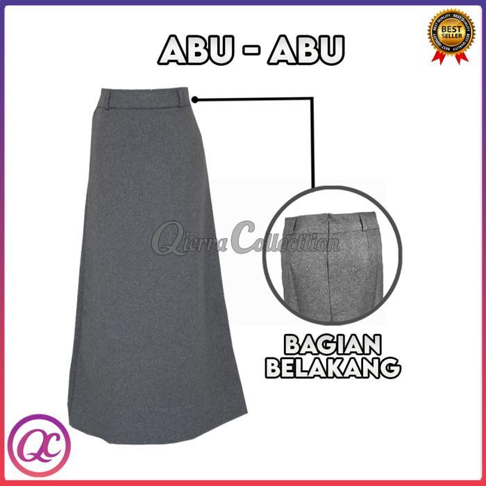 0dp6- Rok Wanita Model Line A, Rok Kerja Cewek Kantoran Bahan Wol Gabardine Ukuran Slim
