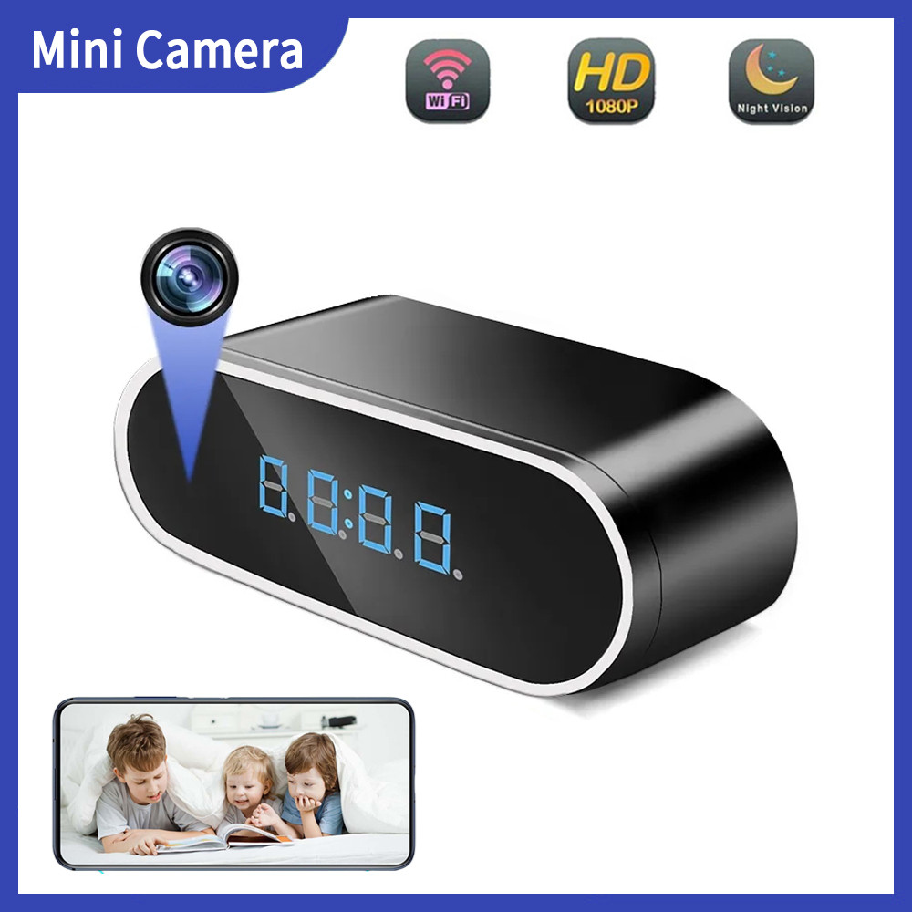 Mini Camera Clock HD WIFI Control Secret IR Night Vision View Alarm