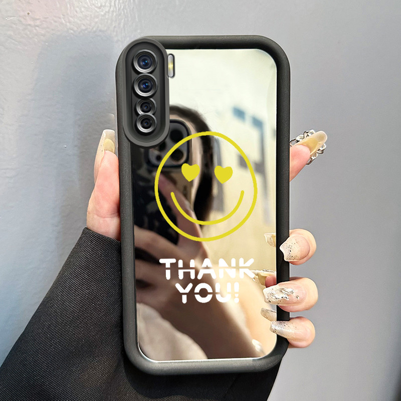 Casing Hp OPPO A91 OPPO F15 OPPO Reno 3 Case HP Casing pola Emoji tas Kartun Kasing cermin Cesing Si