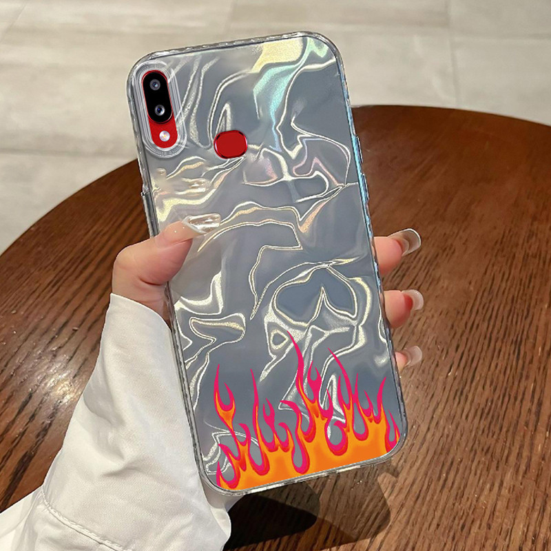 Casing Hp Samsung Galaxy A10s M01s A10 Case Casing Pola Api Merah HP Kasing Transparan Kasus premium