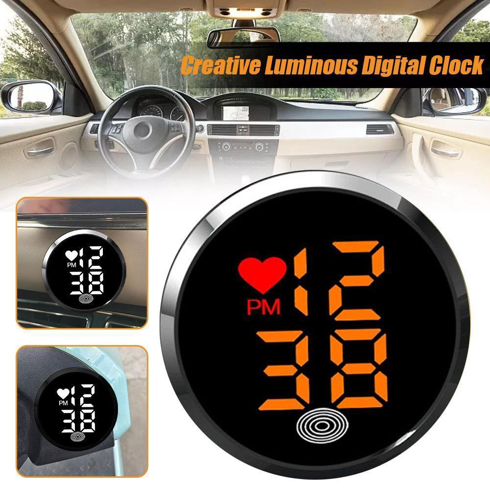 Car Electronic Clock Adhesive Digital Clock For Car Dashboard Air Vent, Small Led Time Display For