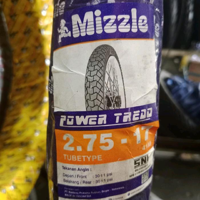 275-17 Power Tread Ban Luar Dual Purpose Mizzle Tubetype Ring 17 Untuk Motor Bebek