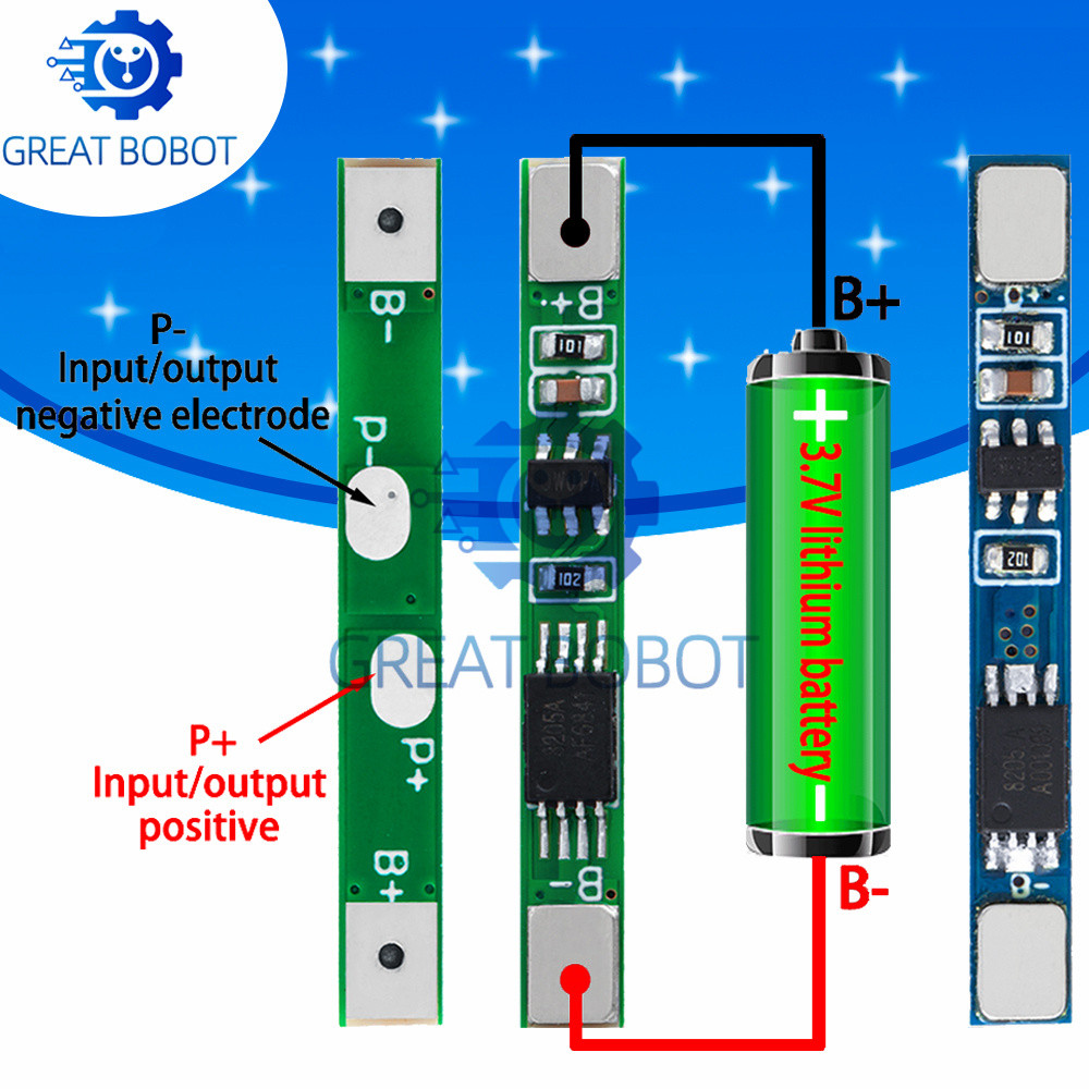 10Pcs 1S 3.2V 3.7V 3A Lifepo4 / Lithium Li-Ion Bms Pcm Battery Protection Board Pcm For 18650 32650