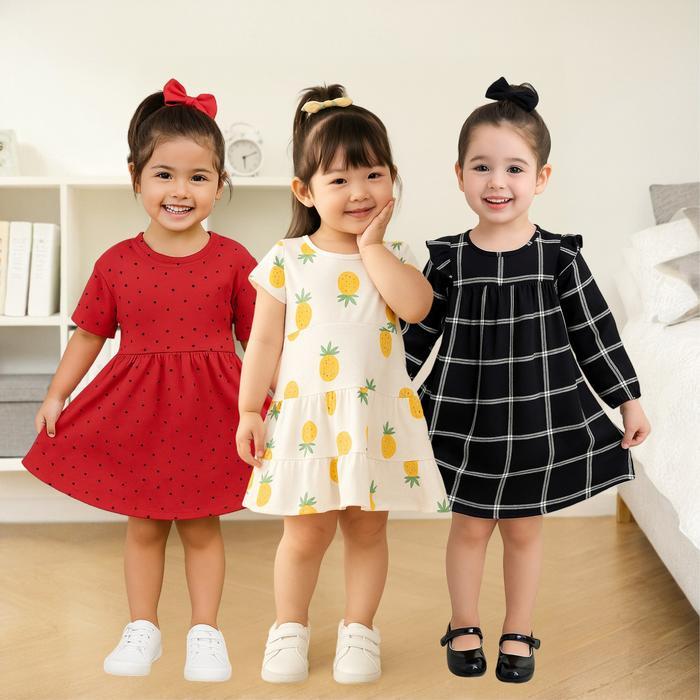 paket hemat dress reguler Passion Flower ( Fashion nyaman untuk kesayangan ) Paket Bahagia 3 pcs