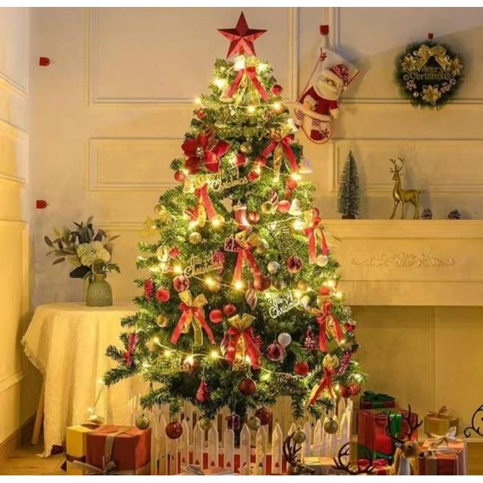 Carre_ Pohon Natal Jumbo Pvc 150 Cm Lengkap Hiasan Dan Lampu Tumblr Pohon Natal Terbaru Dekorasi