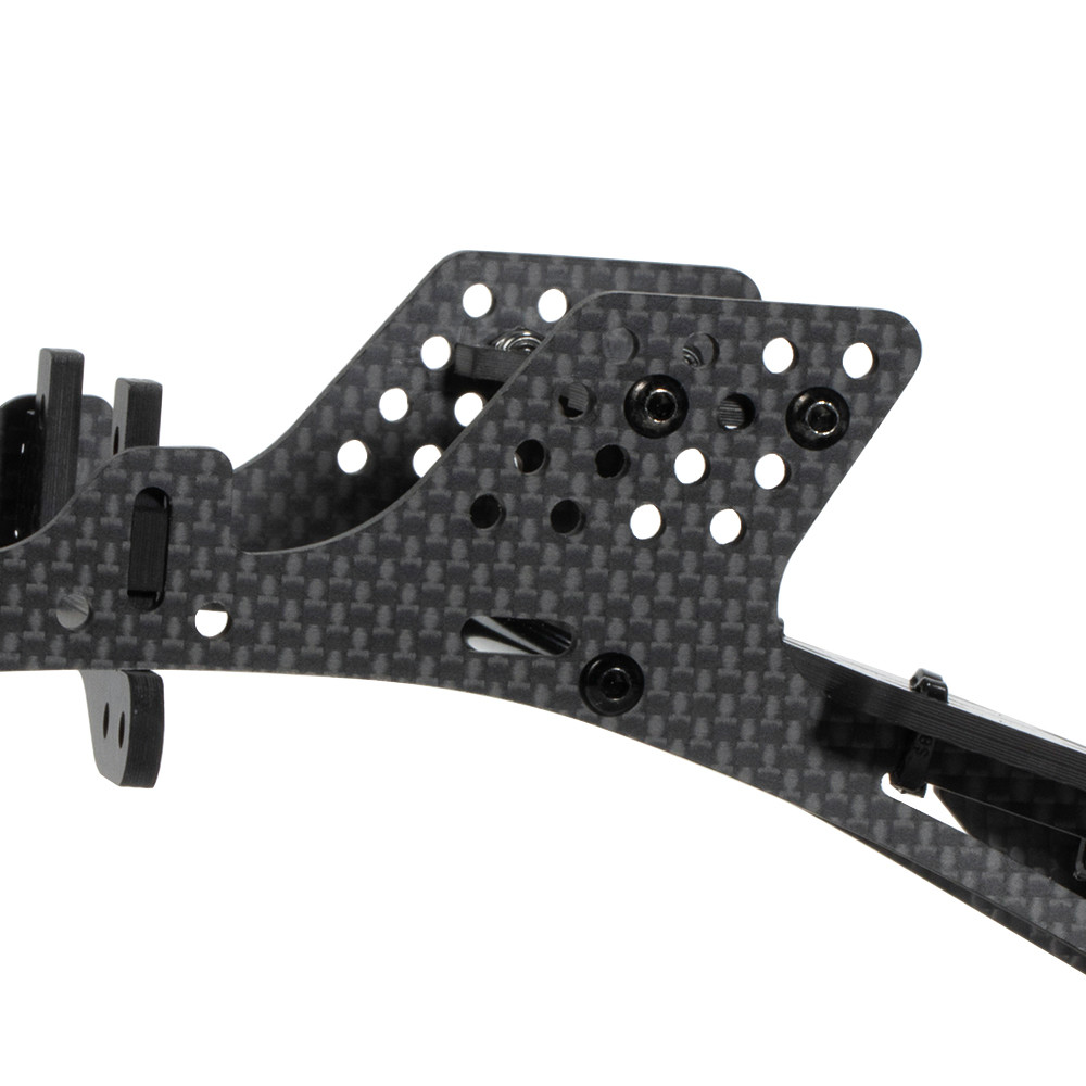 Carbon Fiber LCG Chassis Frame Kit Cheater Rigs for 1/10 RC Crawler Axial SCX10 & SCX10 II Element R