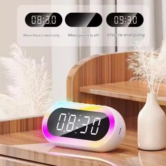 Panda Home Jam Digital LED Speaker Bluetooth Smart Clock Alarm Speaker Radio FM Jam Meja Music Box