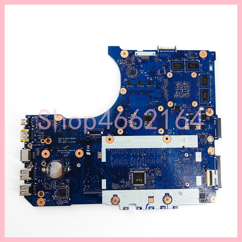 N551JK  i5 i7-4th Gen CPU GTX850M GTX950M Mainboard For ASUS N551J N551JX N551JK N551JB G551JX G551J