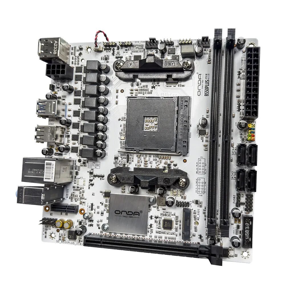 ONDA B550PLUS-ITX-W Motherboard AMD AM4 Zen 4, DDR4, PCIe 4.0, 2xM.2,2.5GbE, USB 3.0 HDMI/DP, USB , 