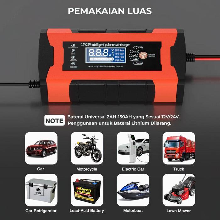 Cas Aki 12V 24V 10A Charger Aki Mobil Dan Motor - 12V24V