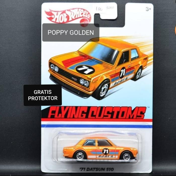 hotwheels '71 datsun 510 flying customs kode 642