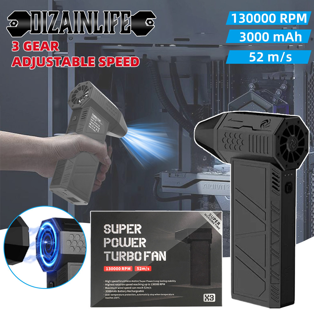 Electric Air Duster With 3 Gear Adjustable 130000Rpm Jet Blower Portable Compressed Air Duster