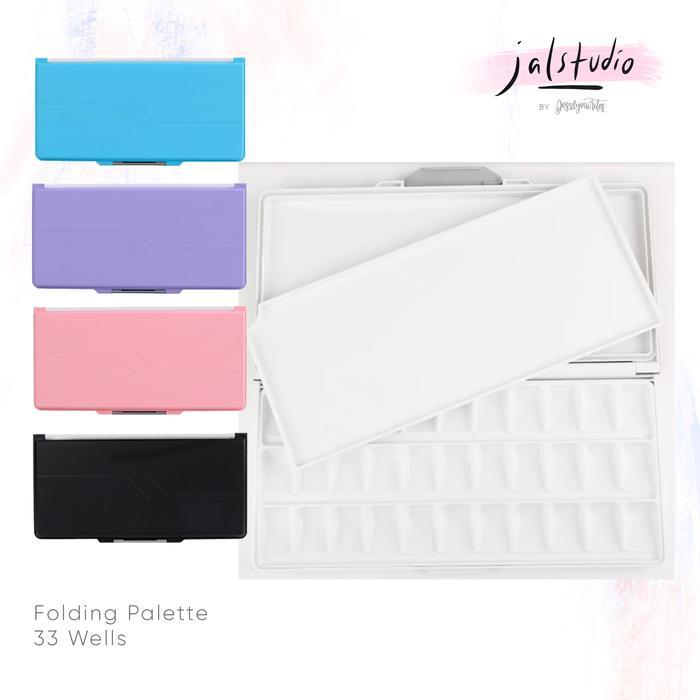 Watercolor Folding Palette Box Tin Palet Cat Air Lukis 33 Wells Sekat Watercolour Palet Acrylic