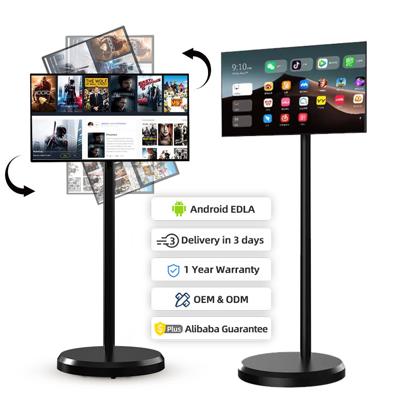 21.5 Inch Battery Power LCD Display Tv Android 13 Touch Screen Televisor Indoor Televiseur Smart Tv