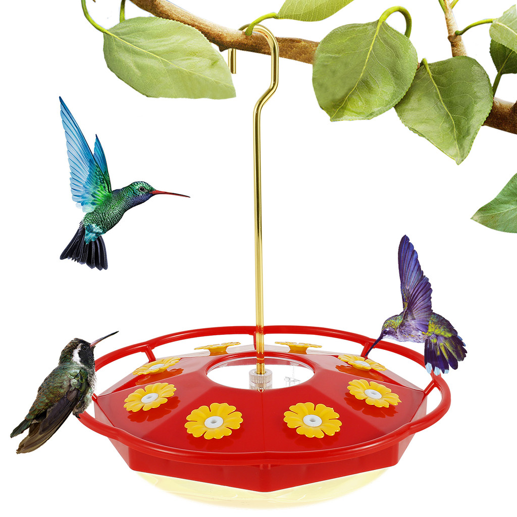 Hummingbird Feeder Hanging Bird Feeder Pendant with 8 Feeding Ports Ant and Bee Proof Hummingbird