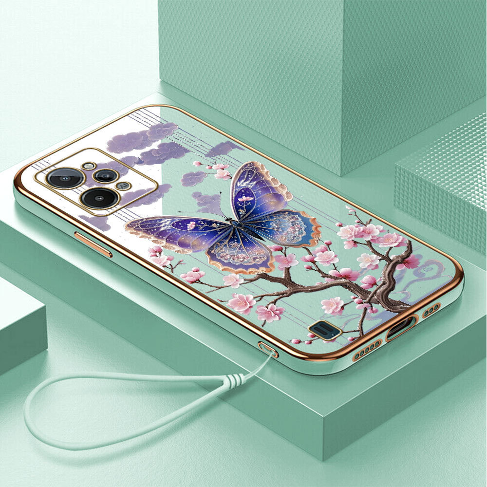 Casing Hp Untuk Realme C31 Lokal Stock Lanyard Gratis Phone Case Softcase Kesing Cassing Kupu-kupu 2