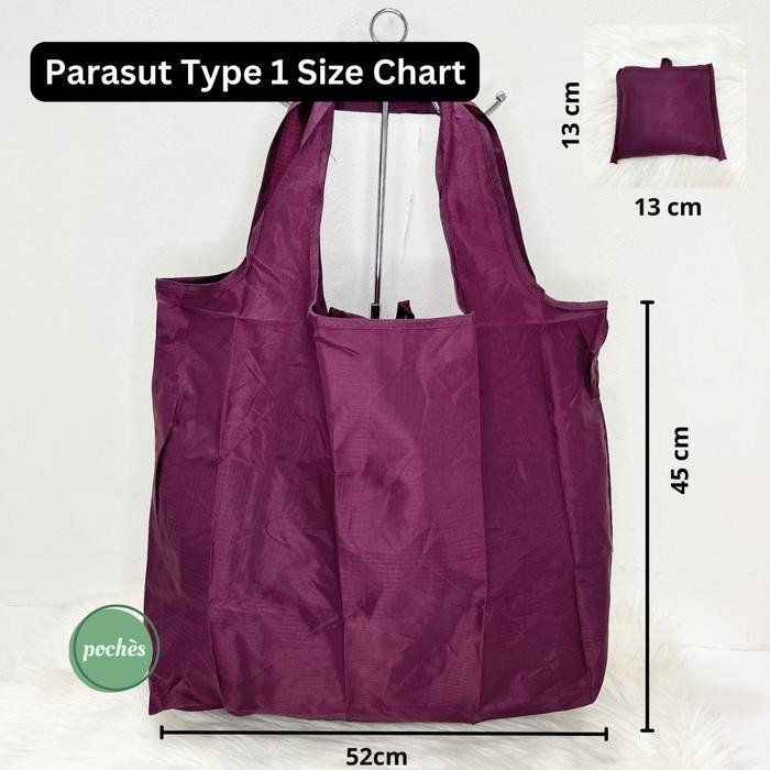 l670- Tas Belanja Lipat Parasut Polos 6 Warna Ukuran Jumbo